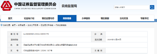 昆工科技2023年年报多计利润127.47万元被罚